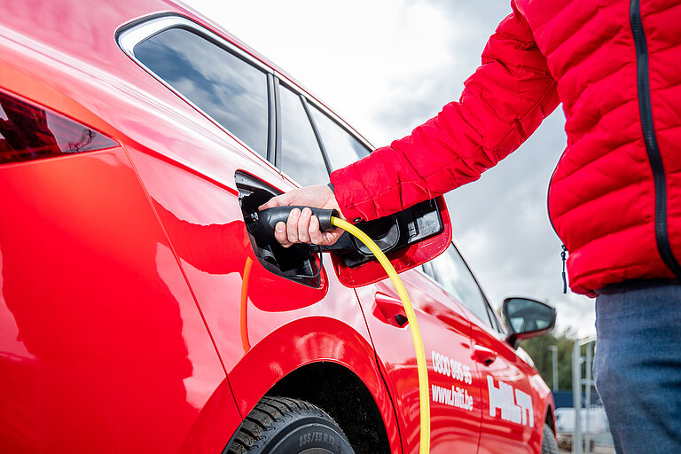Photo: Hilti: Loading red electric Hilti Car