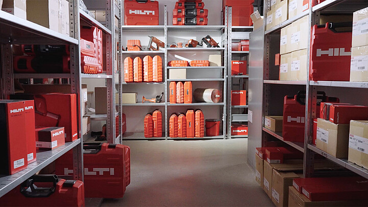 Photo: Hilti: A warehouse of Hilti equipment