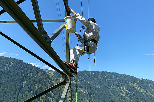 Photo: Hilti: A person painting a steel construction