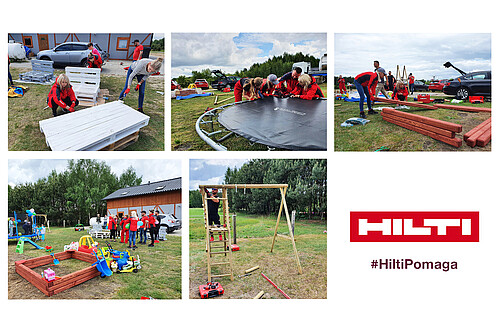 Photo: Hilti: Five pictures of people building a playground
