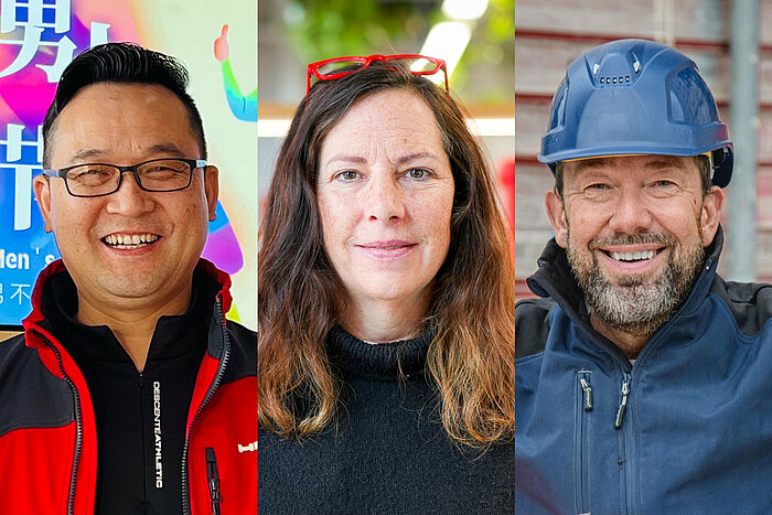 Photo: Hilti: A collage of the portrait photos of Owen, Doreen and Robert