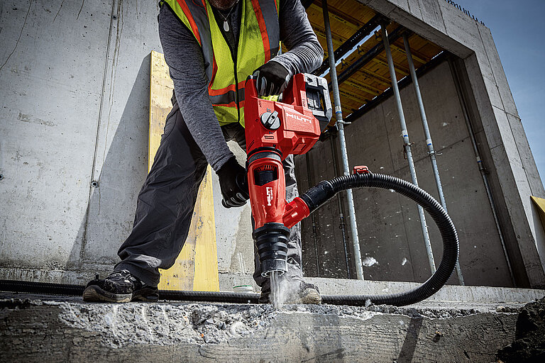Photo: Hilti: Someone is drilling concrete with a Hilti tool