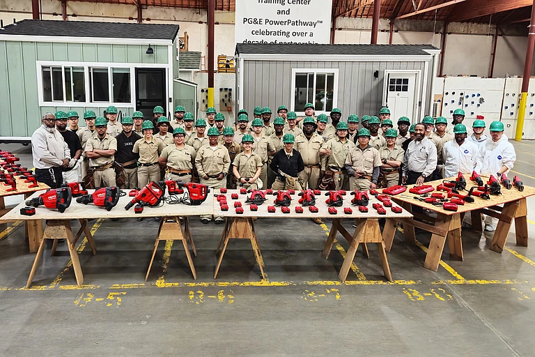 Students at the Cypress Mandela Training Center with Hilti's tool donation