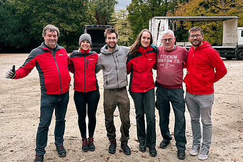 Group photo of Hilti volunteers who joined the community event Levensloop, a 24-hour relay race.